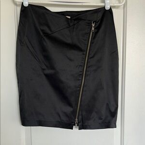 RW&CO. Black Asymmetrical Mini Pencil Skirt